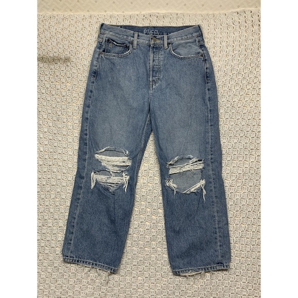 Etica Denim - ETICA‎ Altin Loose Fit Crop Jeans Women's 26 Distressed SEA WALL Wash W29 L25